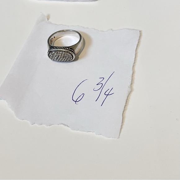 Vintage David Yurman Sterling Silver Pave Diamond Ring - 6.75 - Picture 8 of 8